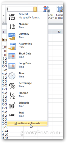 Excel 2010で数値の書式を更新する