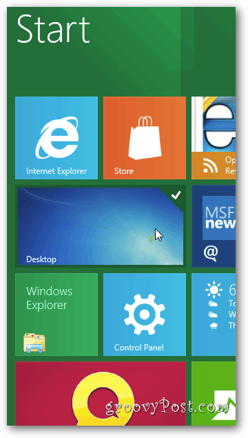 Mainīt Metro App flīžu Windows 8 darbvirsmu