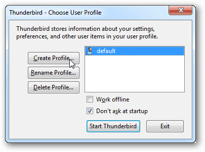 Erstellen Sie ein neues Thunderbird-Profil