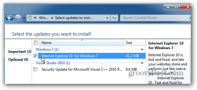 Hvordan gå tilbake til Internet Explorer 9 fra Internet Explorer 10 Preview for Windows 7