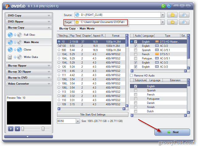 Richten Sie DVDFab ein