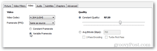 uitvoerinstellingen framerate videokwaliteit bijsnijden audioformaat compressie constante framerata handrem dvd rip