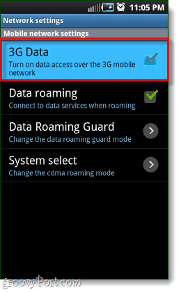 android 3g-data inaktiverade