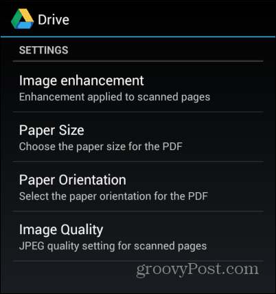 google drive scan instellingen