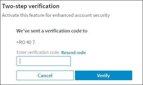 La privacidad de Linkedin activa la confirmación de verificación en dos pasos