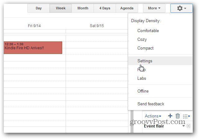 Cómo configurar una vista predeterminada en Google Calendar