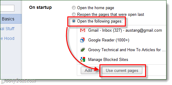 Lijst met aangepaste Chrome-opstartpagina's