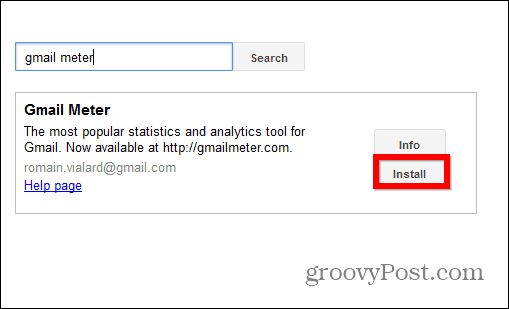 Gmail Meter-installationsskript