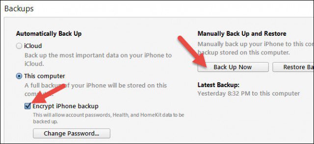 iTunes šifrēta ios dublēšana iTunes šifrēta ios dublēšana