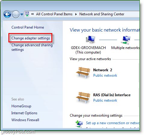 Ändern Sie die Einstellungen des Netzwerkadapters in Windows 7