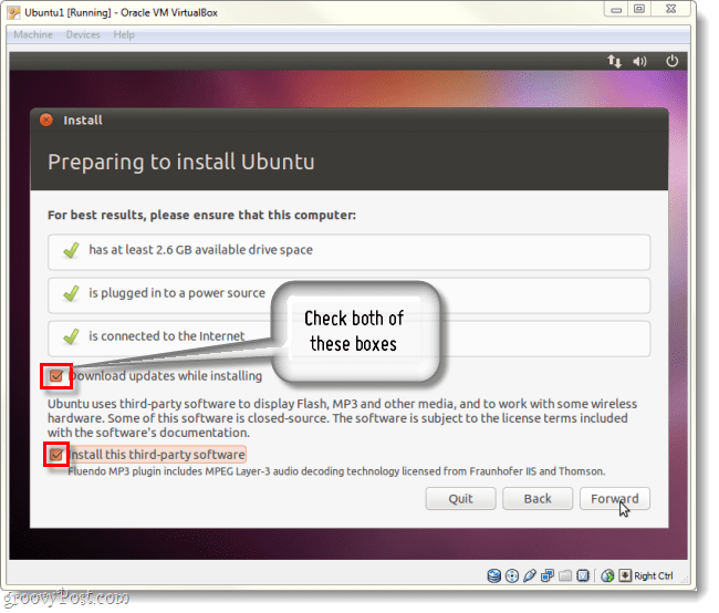 télécharger des mises à jour et installer des logiciels tiers sur ubuntu install