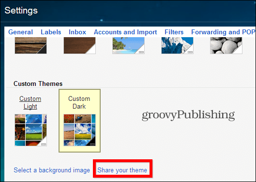 अपने जीमेल कस्टम थीम को कैसे साझा करें