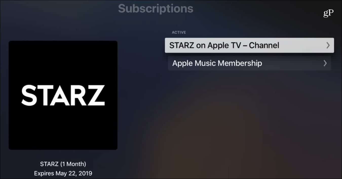 Csatorna-előfizetés törlése Apple TV