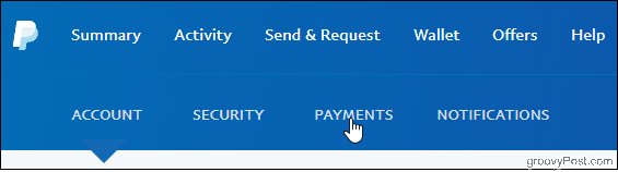PayPal Haga clic en la pestaña Pagos