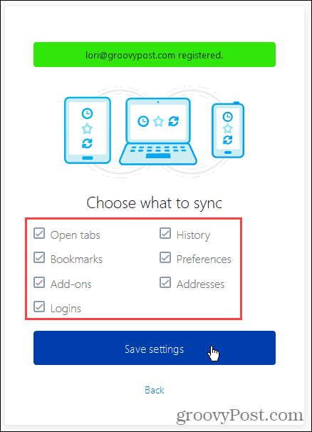 Neyin senkronize edileceğini seçin