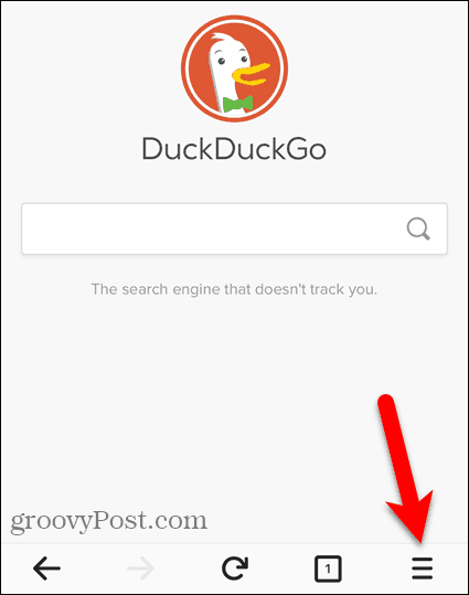 İOS için Firefox'ta menü düğmesine dokunun