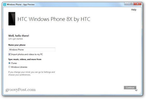 Windows Phone 8デスクトップ用のWindows Phoneアプリファーストスクリーンネーム電話同期対象を決定