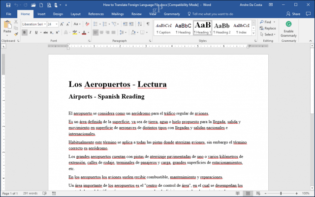 Cómo traducir documentos de Word 2016 a otro idioma