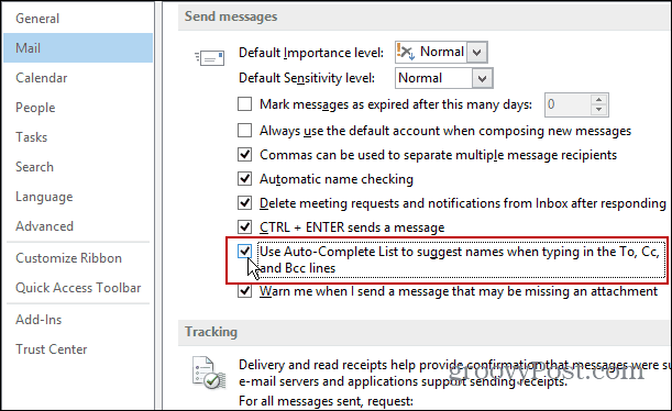 Attiva Completamento automatico