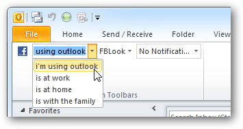 อัปเดตสถานะ Facebook จาก Outlook