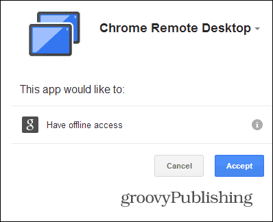 Авторизуйте Chrome Remote Desktop PC