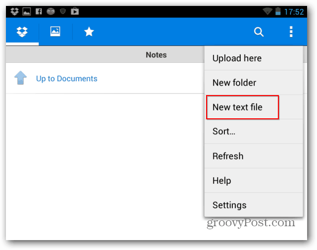 Dropbox ملف نصي جديد
