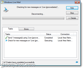 Windows Live mail sync test