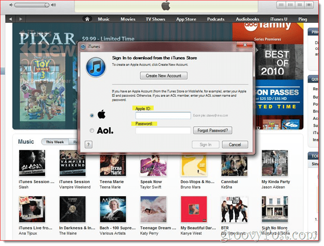 iTunes - confirmer l'email et la connexion