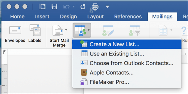 Microsoft Word para Mac Mail Merge