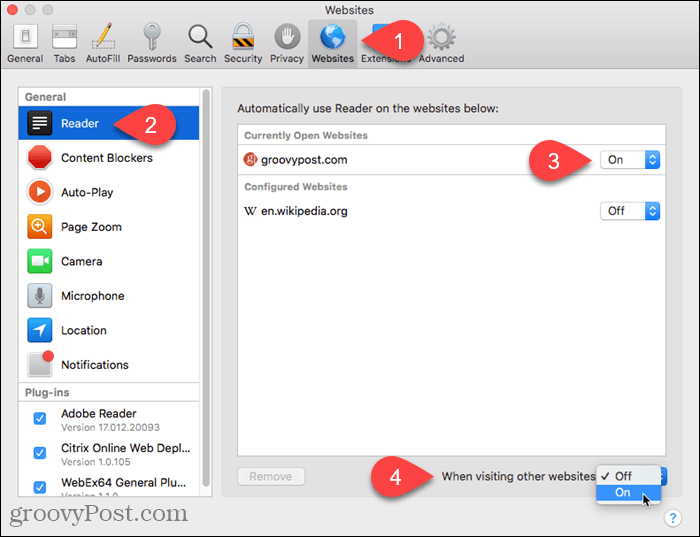 Activer la vue Reader pour d'autres sites Web dans Safari pour Mac