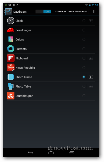 Daydream Nexus 7 Liste