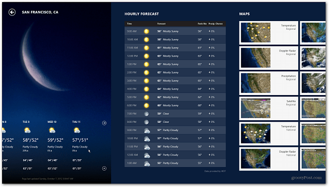 Windows 8天気アプリ