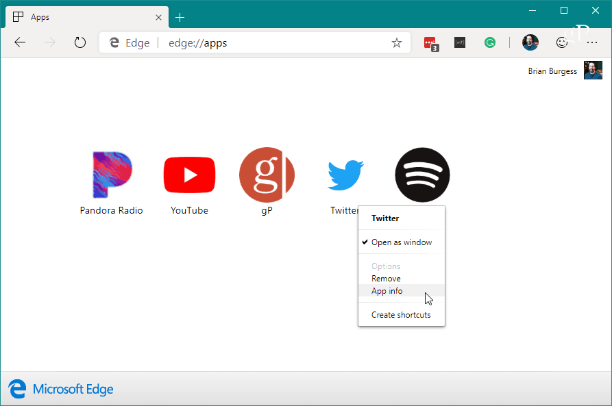 Možnosti aplikácie Edge_Apps