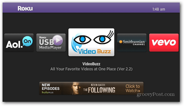 „Video Buzz“ kanalas „Roku“