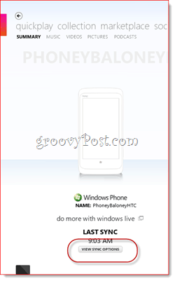 Windows Phone 7 Wireless Sync med Zune