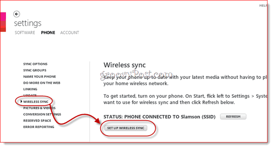 การซิงค์ไร้สายของ Windows Phone 7 พร้อม Zune