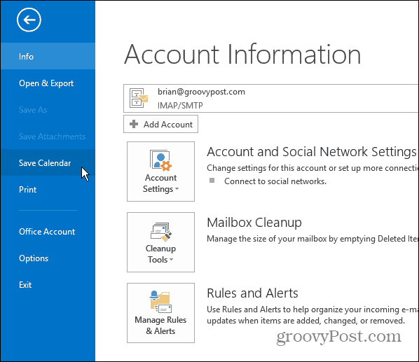 Importa un calendario di Outlook da condividere su Outlook.com