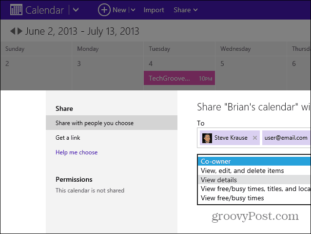 Compartilhar calendário com contatos do Outlook