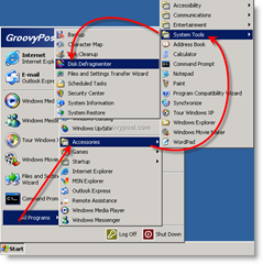 Windows XP'den Disk Birleştiriciyi Başlat