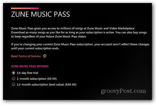 Zune Music Pass