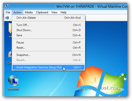 Nainstalujte integrační služby na Hyper-V VM v systému Windows 8