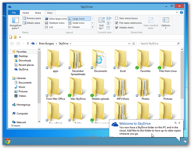 Bureau SkyDrive Windows 8