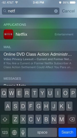 Spotlight iOS 7