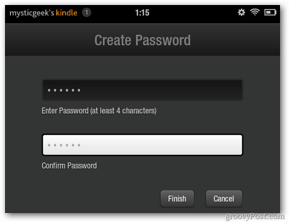 Kindle Fire Vytvoriť heslo