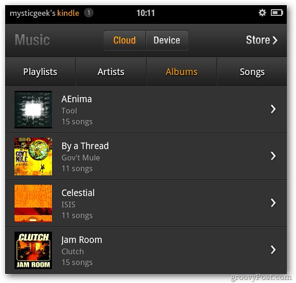 Kindle Fire -musiikkia Cloud Playerilta