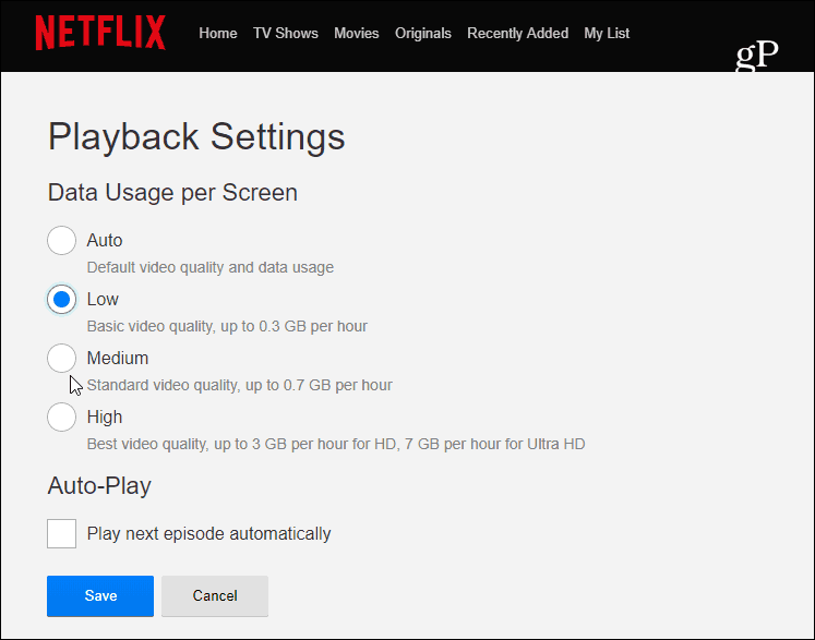 Lejátszási beállítások Netflix