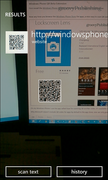 Scan QR-codes Bing