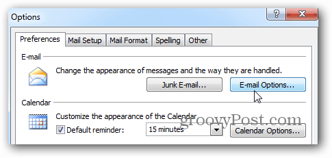 E-mailopties in Outlook 2007