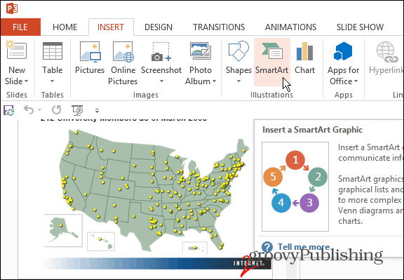 Направете PowerPoint презентации рок със SmartArt