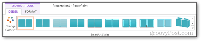 smartart חכם אמנות עיצוב כרטיסיות עיצוב smartart סגנון בחירה שפוע מבט מבט זוהר מבט